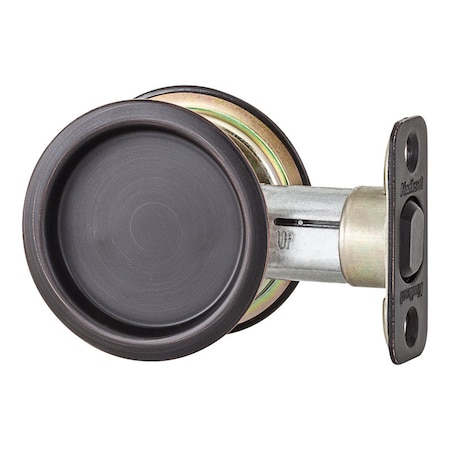 Kwikset Kwikset Oil Rubbed Bronze Metal Indoor Round Pocket Door Lock 93340-044